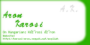 aron karosi business card